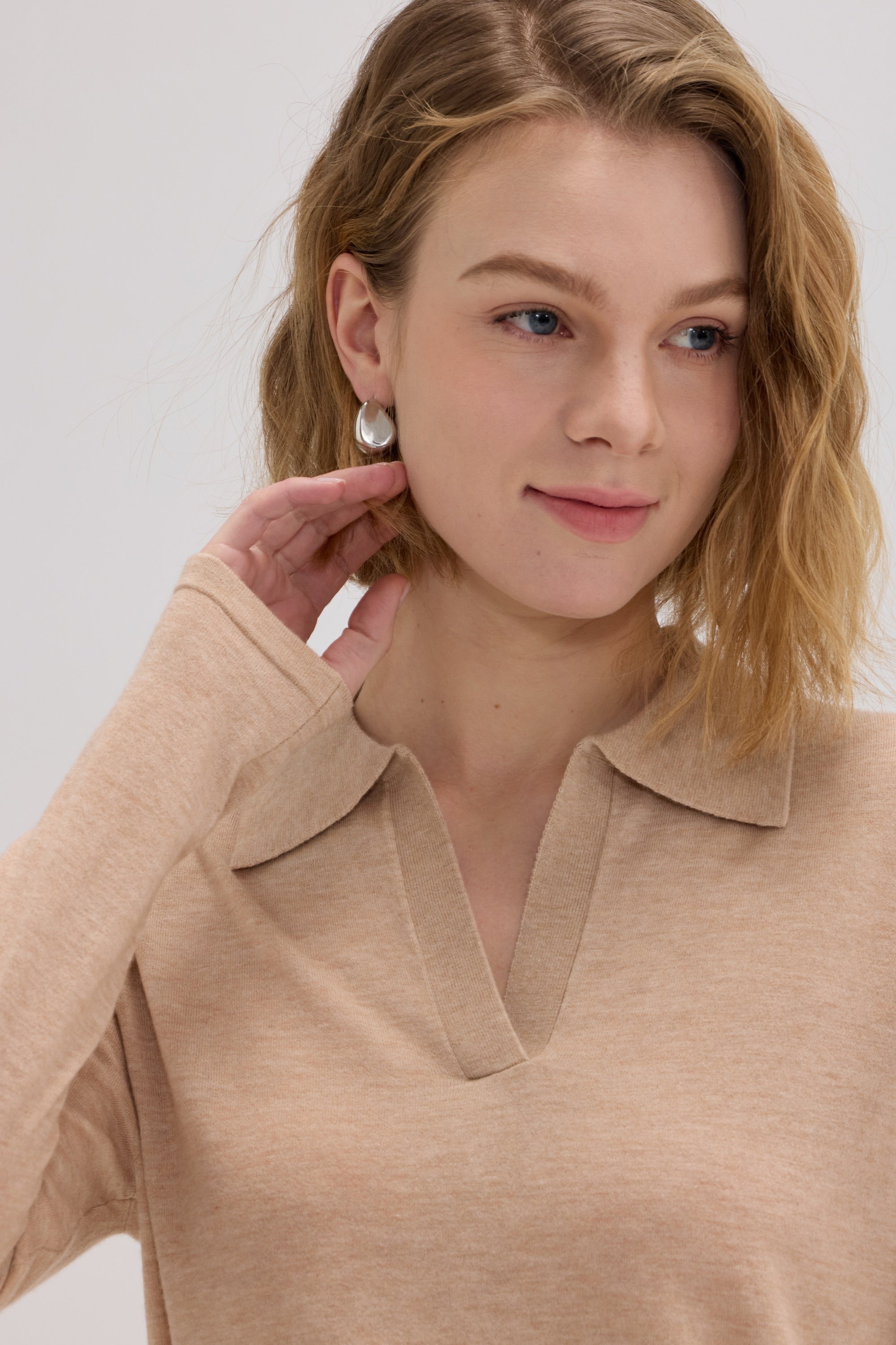 Lucie Cashmere Long Sleeve Polo - SOLOVA MOVE