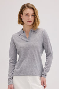 Lucie Cashmere Long Sleeve Polo - SOLOVA MOVE