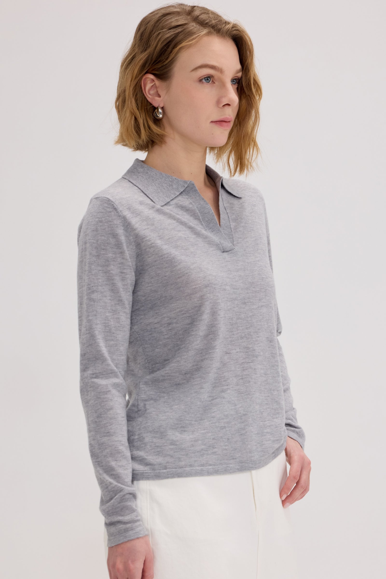 Lucie Cashmere Long Sleeve Polo - SOLOVA MOVE