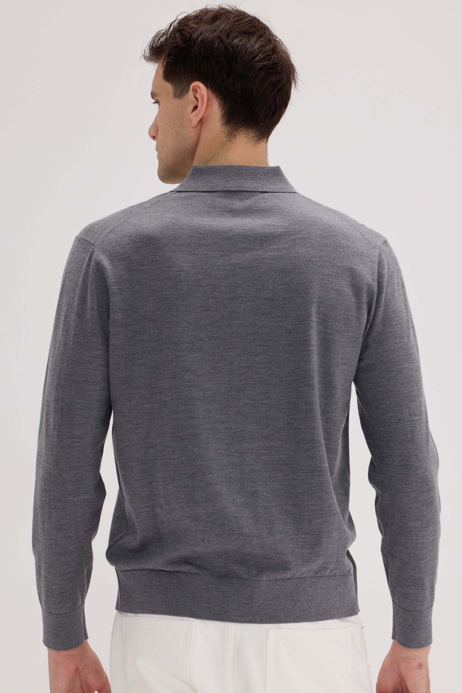 Men's Long Sleeve Cashmere Blend Polo Sweater - SOLOVA MOVE