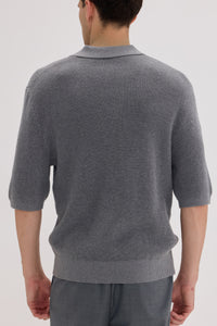 Men’s Cotton-Silk-Cashmere Waffle Knit Polo - SOLOVA MOVE
