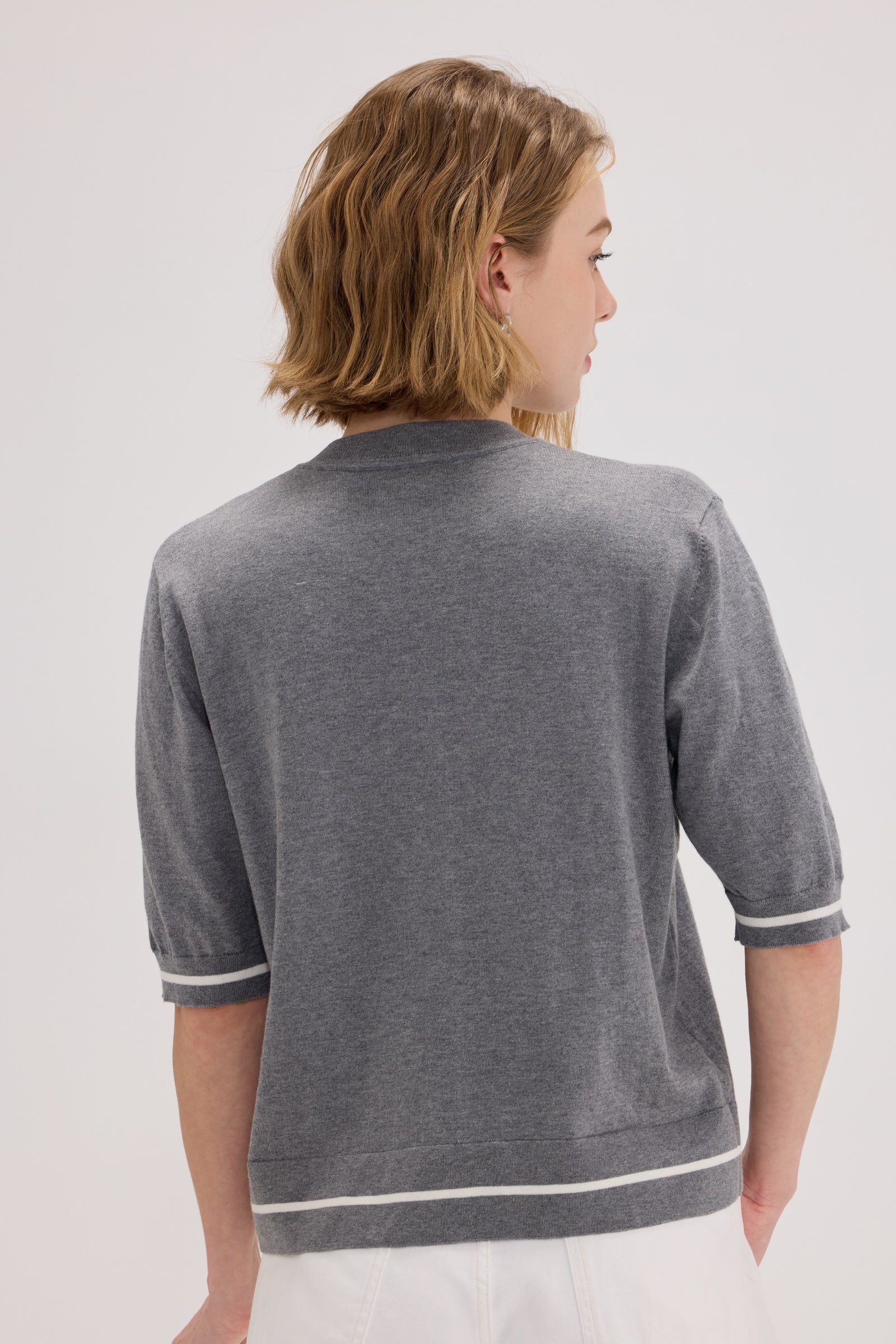 Cotton-Silk-Cashmere Crewneck Short Sleeve Knit - SOLOVA MOVE