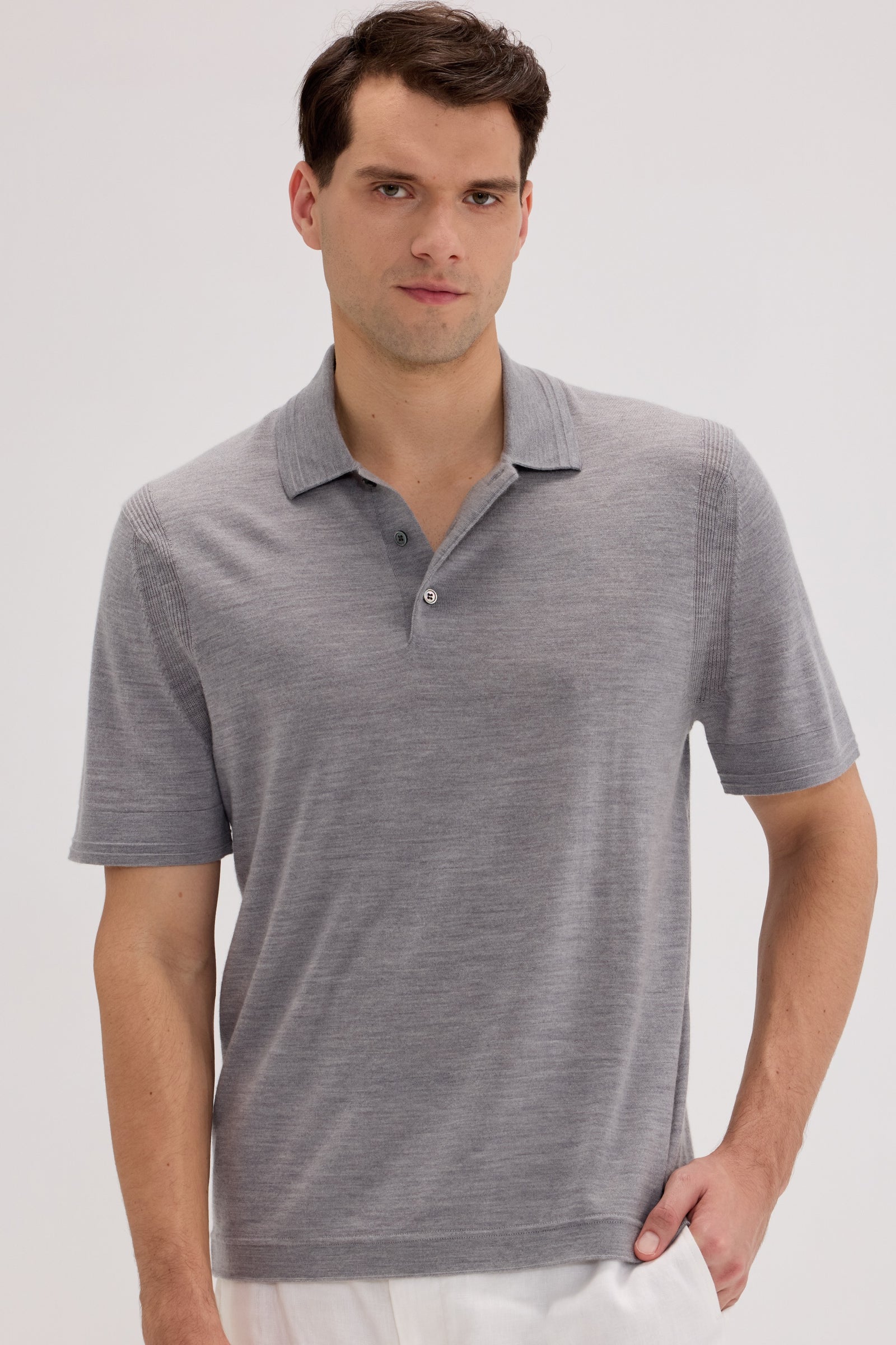 Men’s Wool-Cashmere Polo Shirt - SOLOVA MOVE