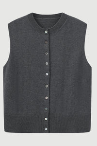 Cotton-Silk-Cashmere Sleeveless Cardigan - SOLOVA MOVE