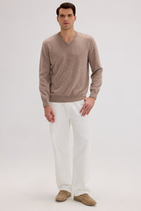 Men's Cashmere V Neck Sweater - SOLOVA MOVE