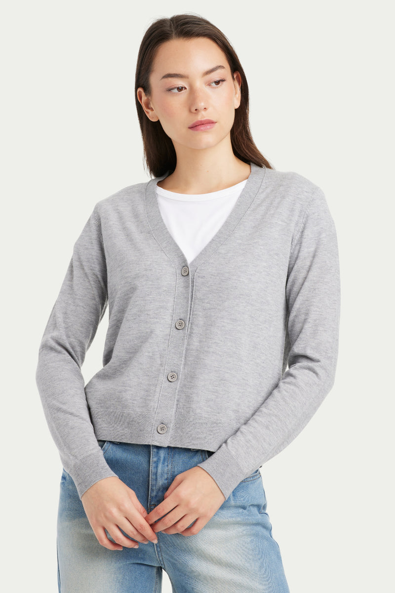 Loise Cashmere Button Front V Neck Cardigan - SOLOVA MOVE