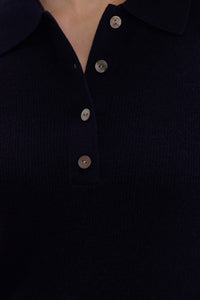 Wool-Cashmere Sleeveless Polo Knit Top - SOLOVA MOVE
