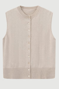 Cotton-Silk-Cashmere Sleeveless Cardigan - SOLOVA MOVE