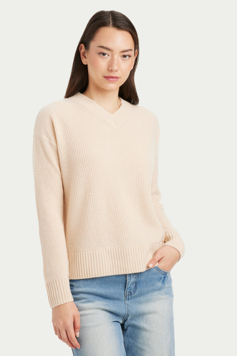 Sarah V Neck Cashmere Sweater - SOLOVA MOVE
