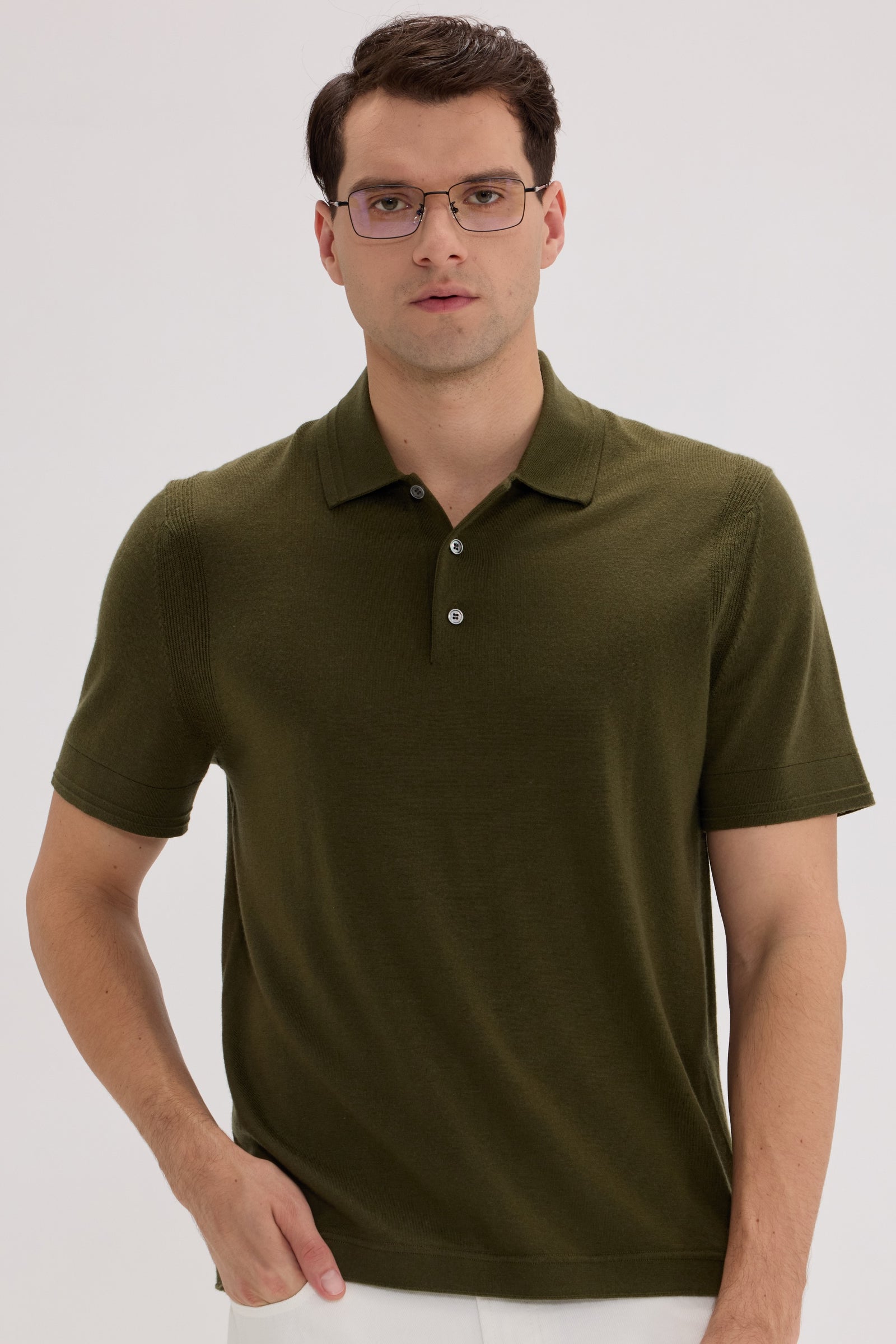 Men’s Wool-Cashmere Polo Shirt - SOLOVA MOVE