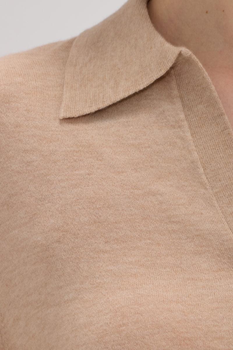 Lucie Cashmere Long Sleeve Polo - SOLOVA MOVE