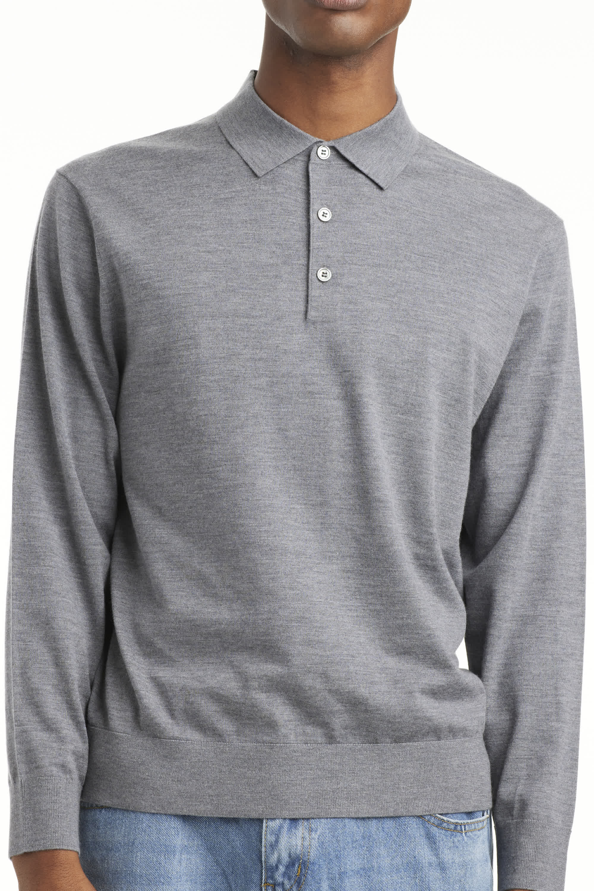 Men's Long Sleeve Cashmere Blend Polo Sweater - SOLOVA MOVE