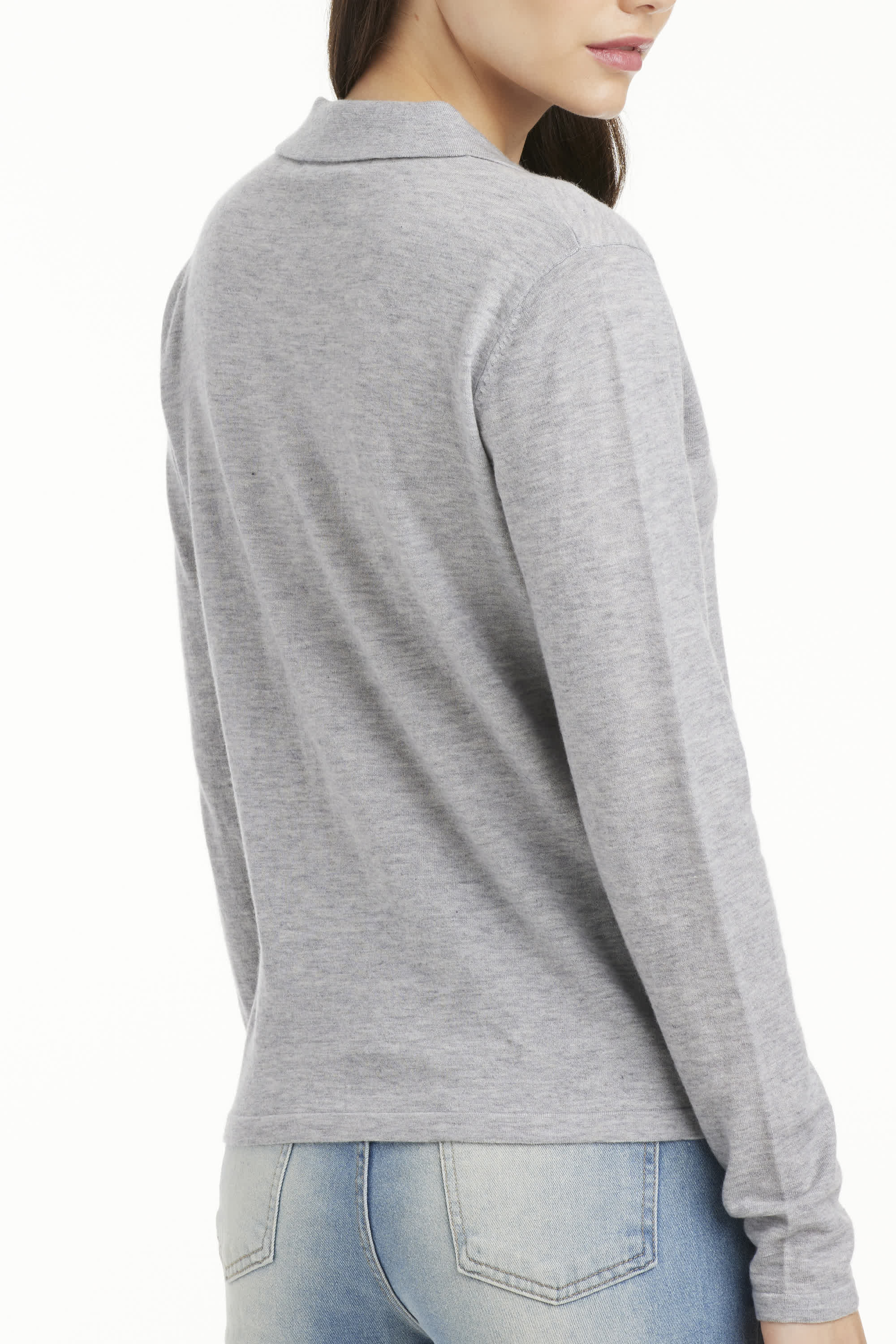 Lucie Cashmere Long Sleeve Polo
