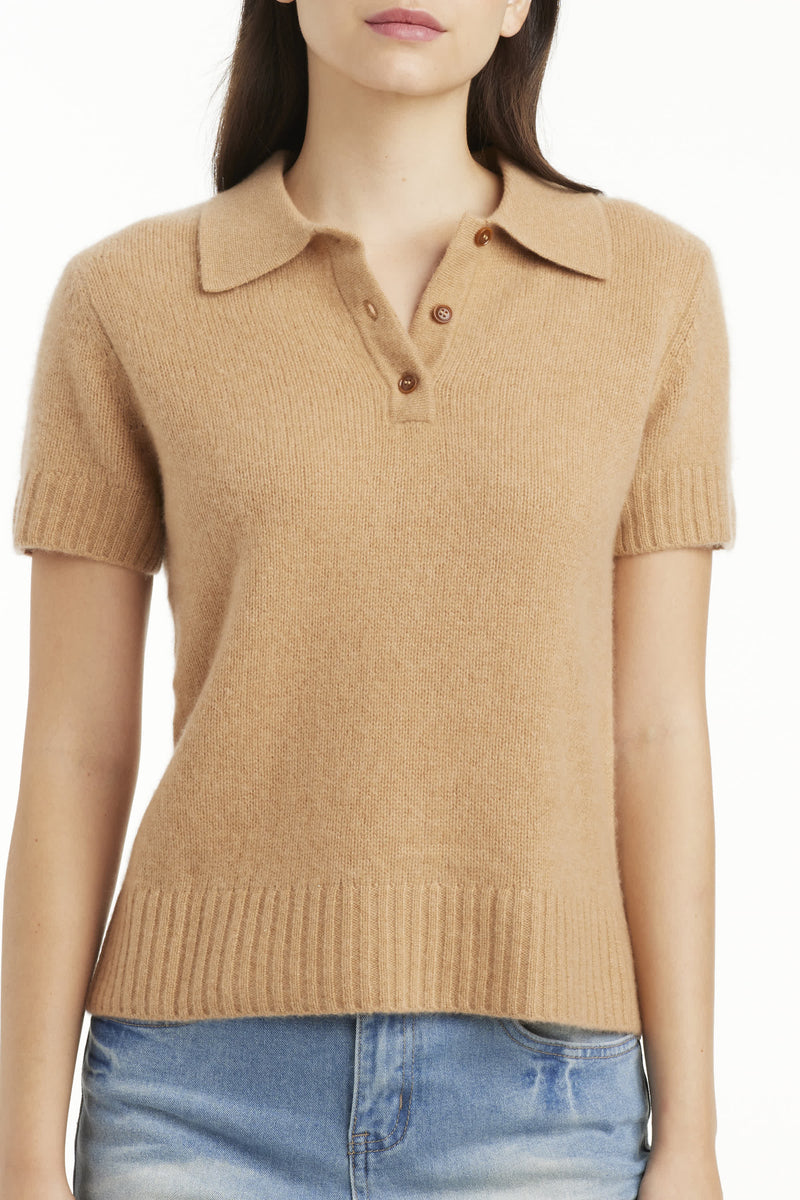 Gabby Cashmere Short Sleeve Polo - SOLOVA MOVE