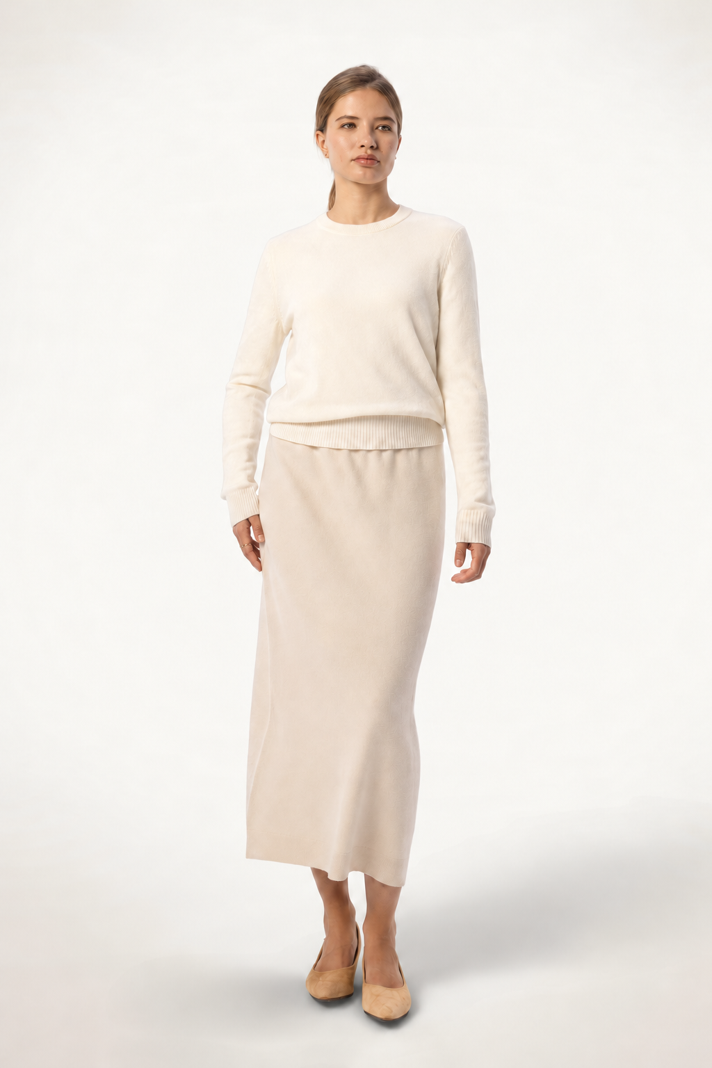 Daily Women's Cashmere Crewneck — White - SOLOVA MOVE