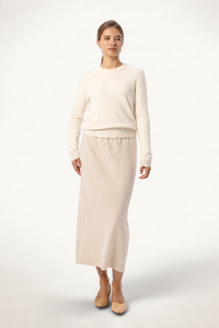 Daily Women's Cashmere Crewneck — White - SOLOVA MOVE