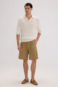 Men’s Cotton-Silk-Cashmere Waffle Knit Polo - SOLOVA MOVE