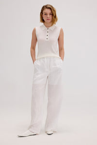 Wool-Cashmere Sleeveless Polo Knit Top - SOLOVA MOVE