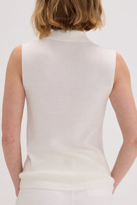 Wool-Cashmere Sleeveless Polo Knit Top - SOLOVA MOVE