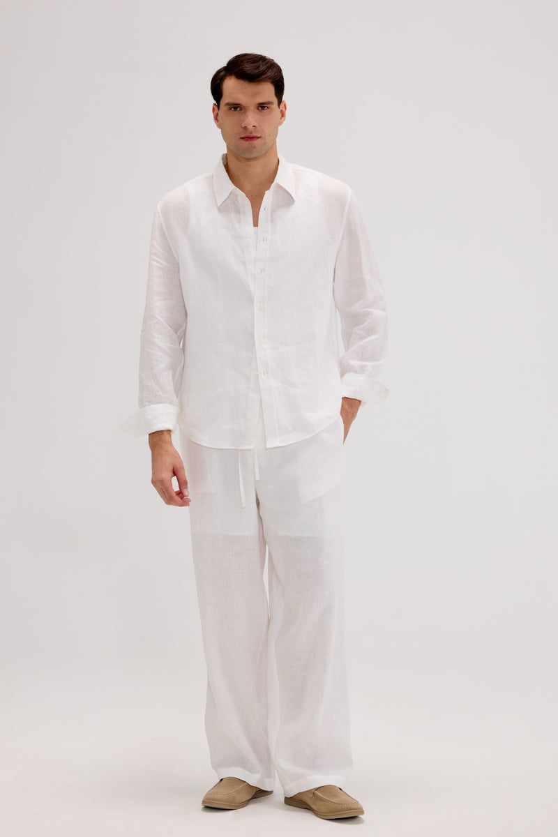 Men’s 100% Linen Long Sleeve Shirt - SOLOVA MOVE
