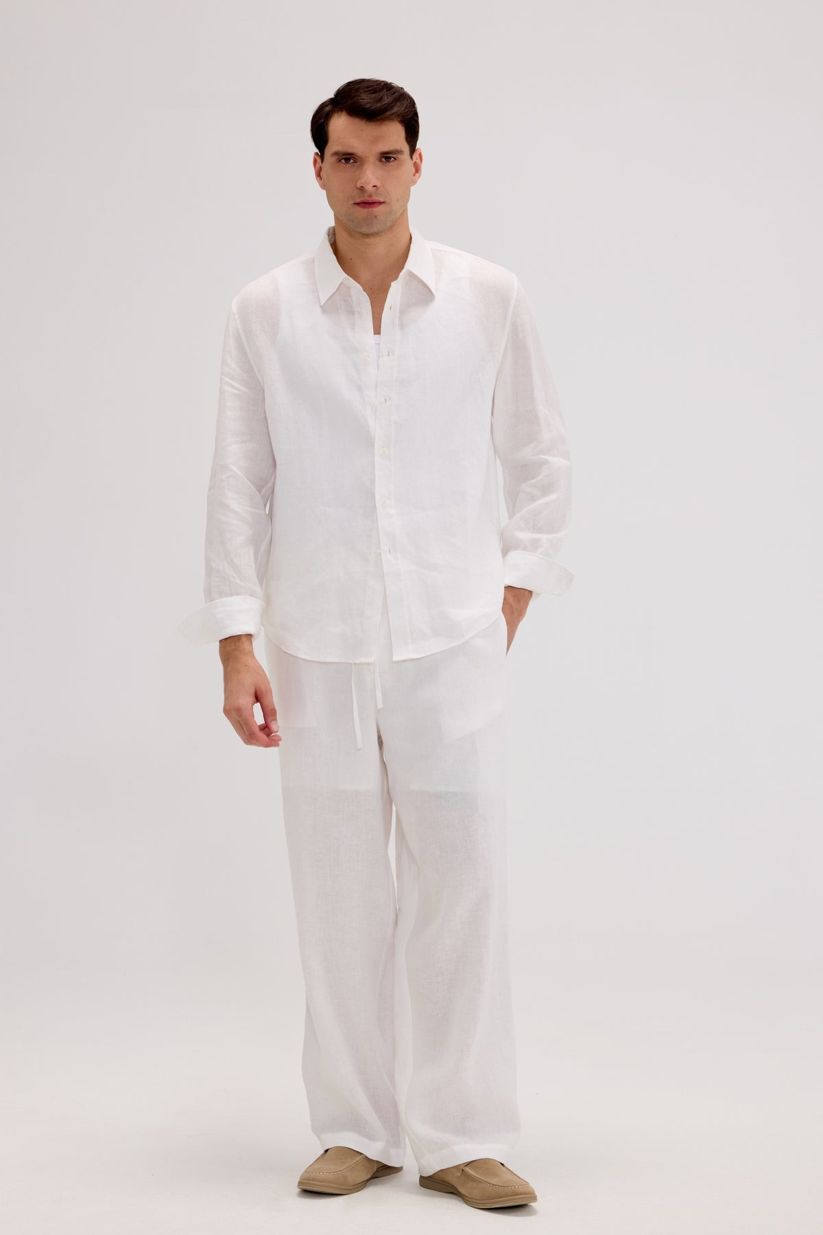 Men’s 100% Linen Long Sleeve Shirt - SOLOVA MOVE