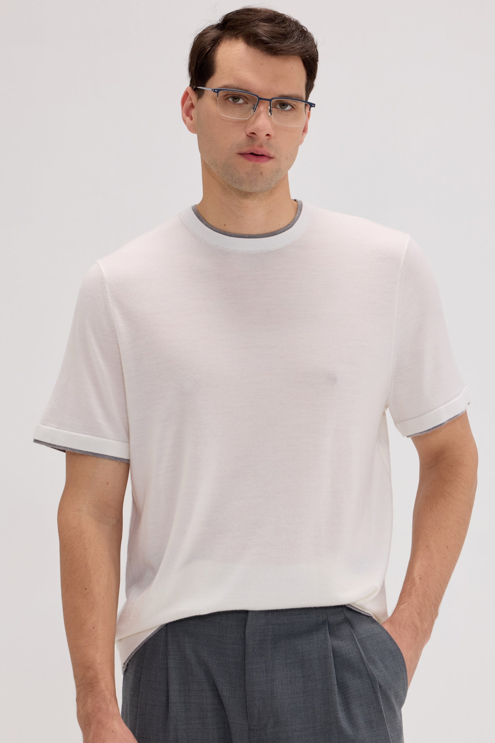 Men’s Wool-Cashmere Crewneck T-Shirt - SOLOVA MOVE