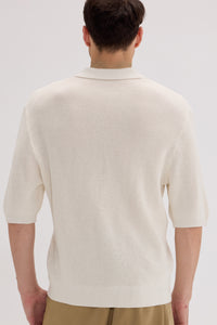 Men’s Cotton-Silk-Cashmere Waffle Knit Polo - SOLOVA MOVE