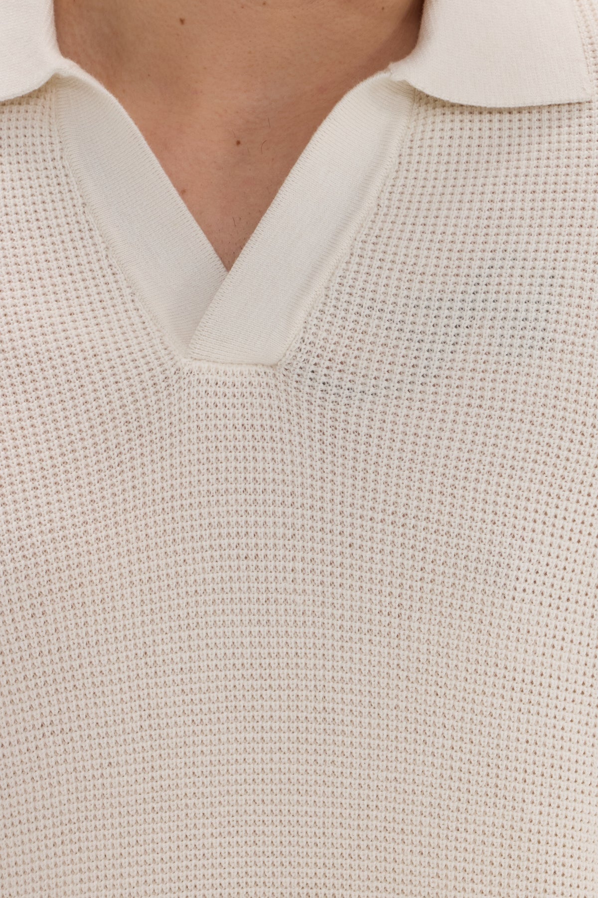 Men’s Cotton-Silk-Cashmere Waffle Knit Polo - SOLOVA MOVE