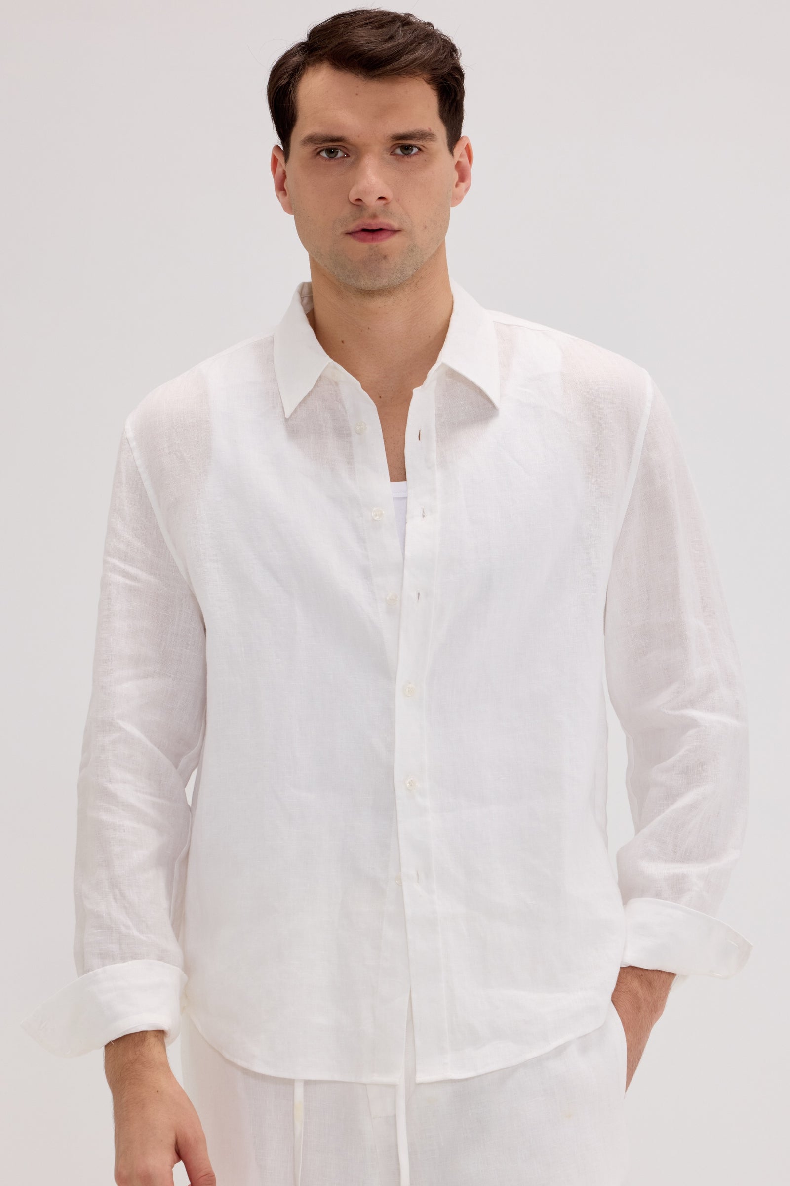 Men’s 100% Linen Long Sleeve Shirt - SOLOVA MOVE